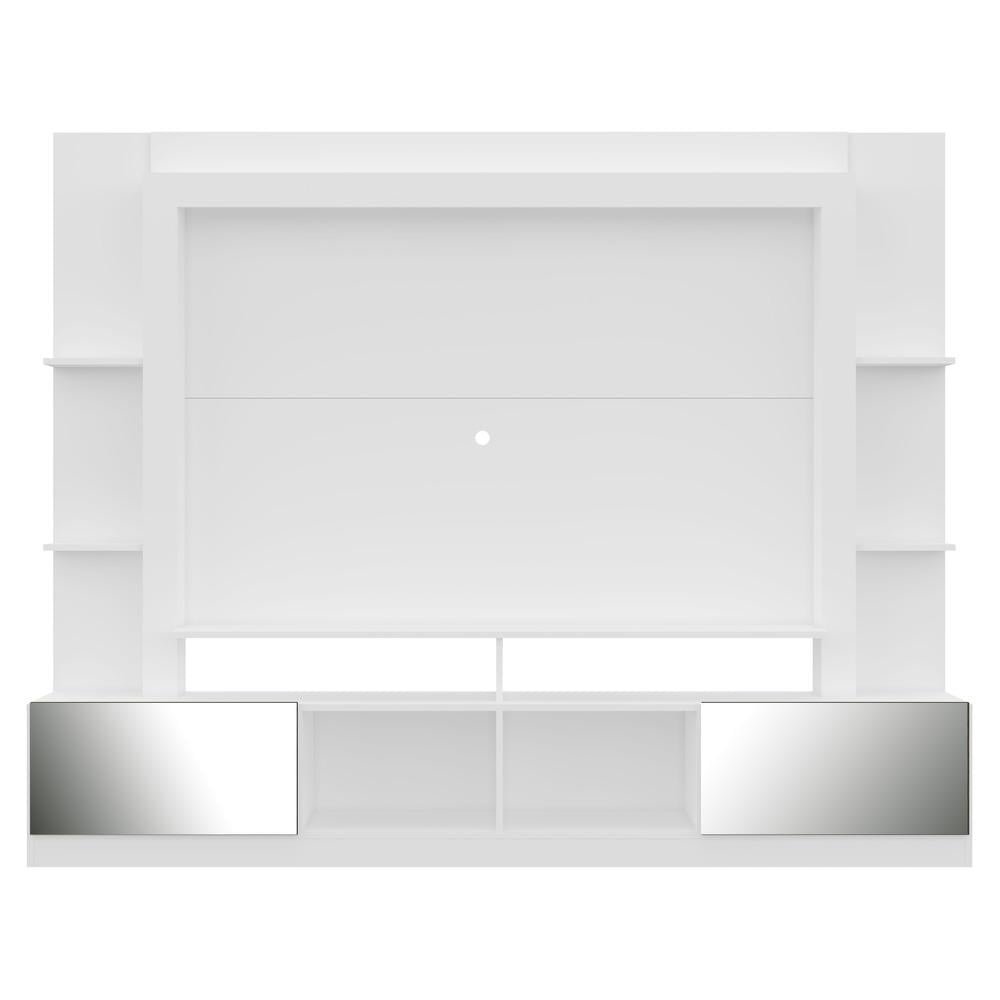 Estante com Espelho para TV ate 65" Multimoveis Oslo FG3390 Branca/Tenerife