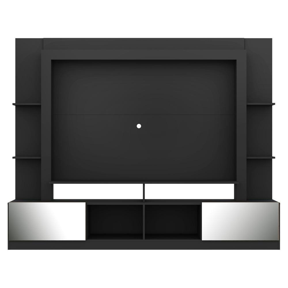 Estante com Espelho para TV ate 65" Multimoveis Oslo FG3390 Preta/Madeirada