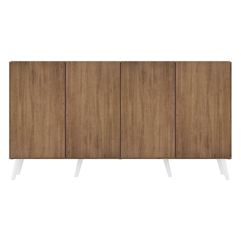 Aparador Buffet Retro Multimoveis Veneza 4 Portas FG3556 Rustic/Branco