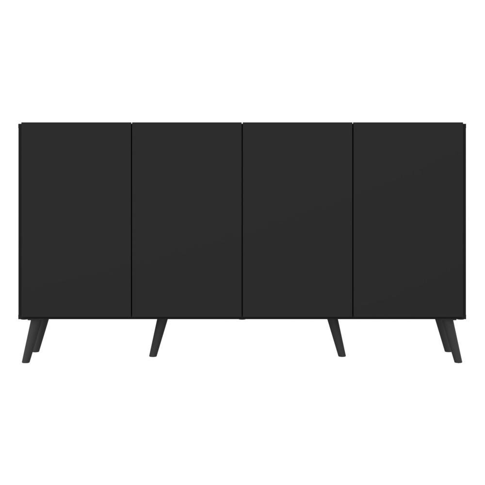 Aparador Buffet Retro Multimoveis Veneza 4 Portas FG3556 Preto