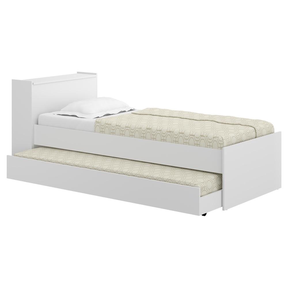 Bicama com Bau Embutido para colchao 78 x 188 cm Multimoveis FG5009 Branca