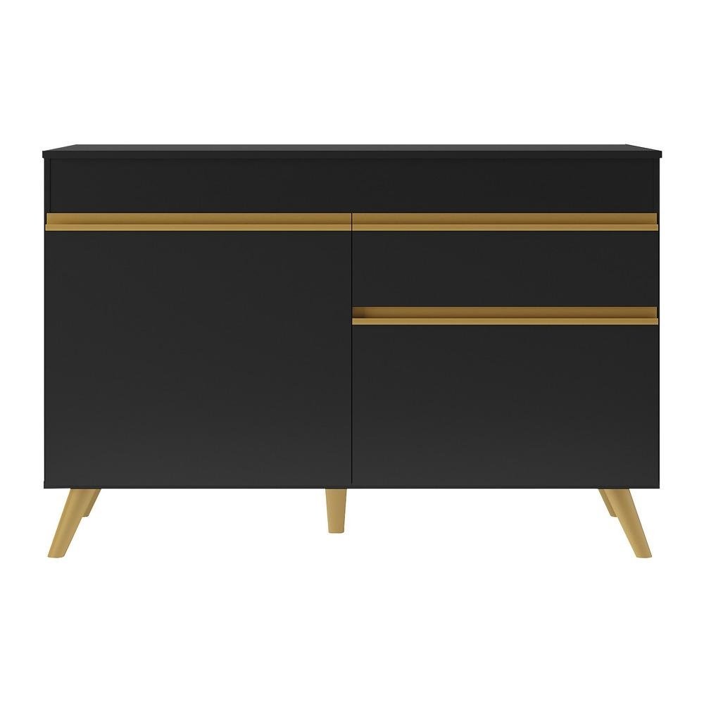 Gabinete Banheiro 2 Portas e 1 Gaveta Retro 120cm Multimoveis FG5025 Preto