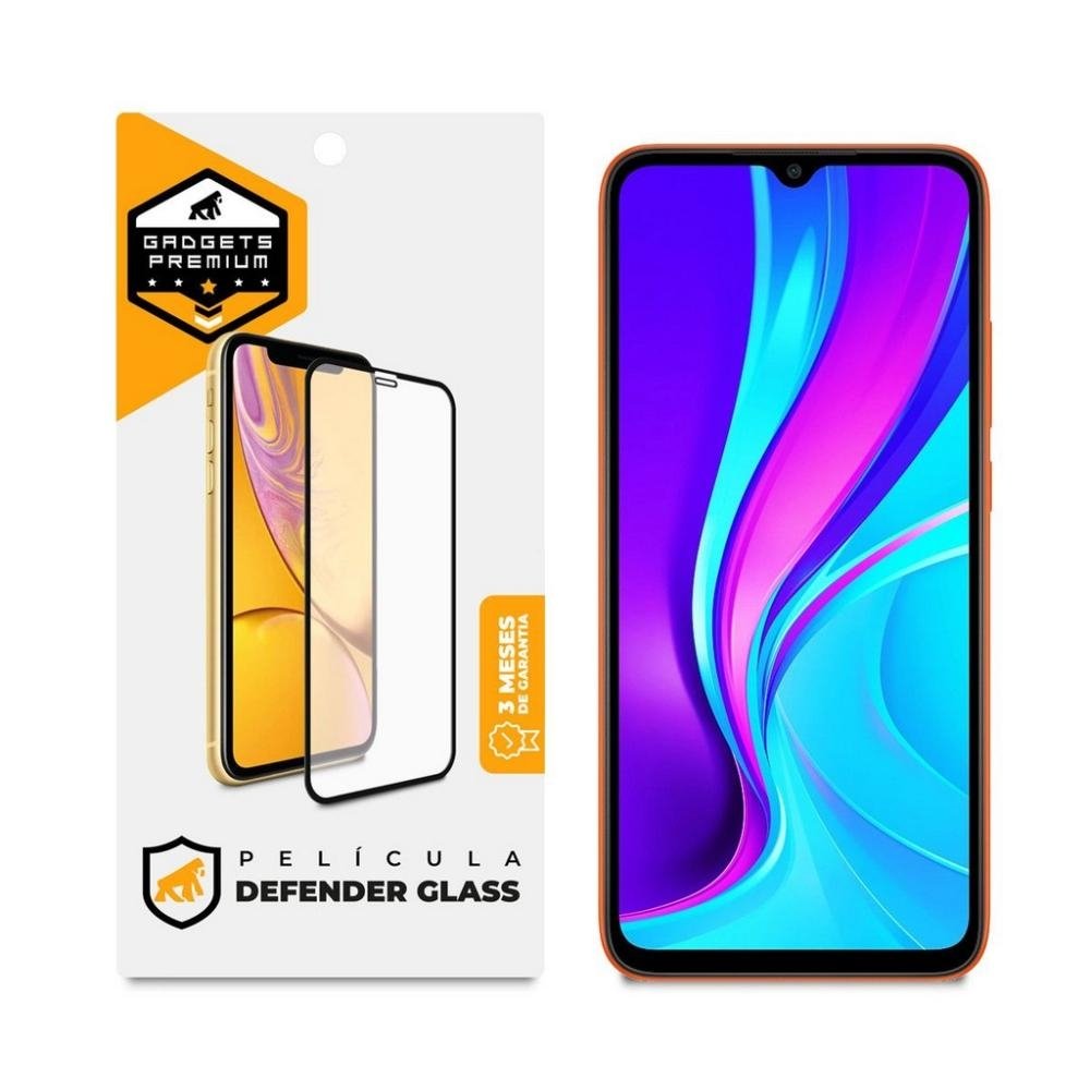 Pelicula Defender Glass para Xiaomi Redmi 9C - Preta - Gshield