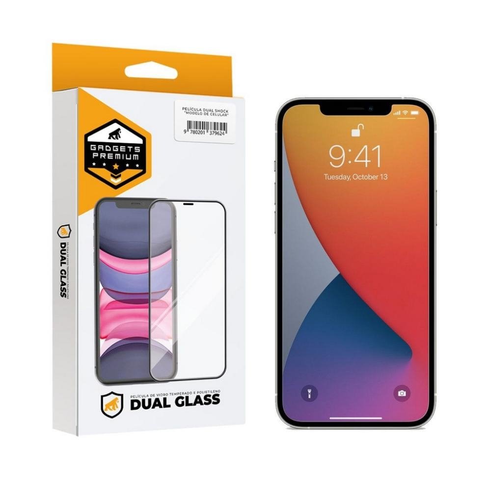 Pelicula Dual Glass para iPhone 12 Pro Max - Preto - Gshield