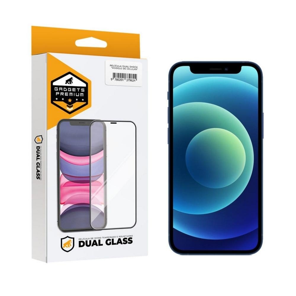 Pelicula Dual Glass para iPhone 12 Mini - Preto - Gshield