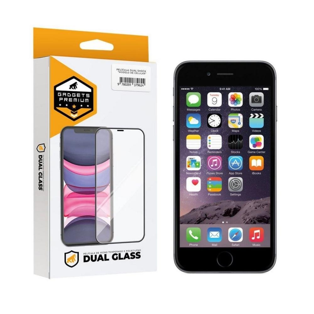Pelicula Dual Glass para iPhone 6s - Preto - Gshield