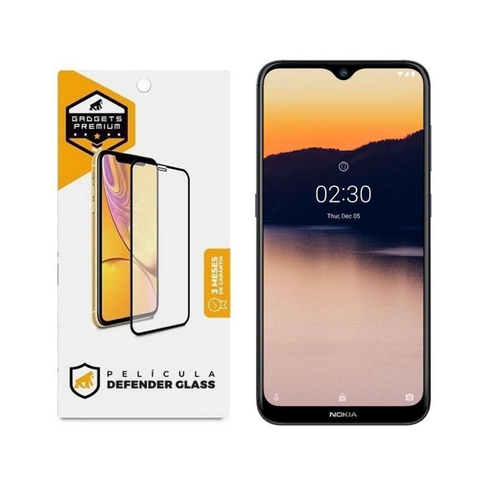 Pelicula Defender Glass para Nokia 2.3 - Preta - Gshield