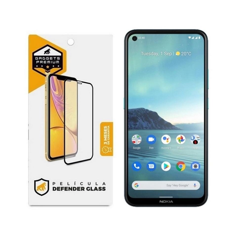 Pelicula Defender Glass para Nokia 3.4 - Preta - Gshield