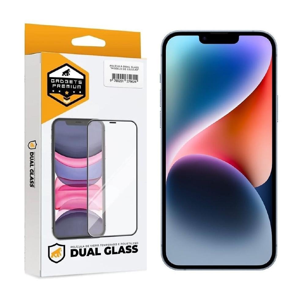 Pelicula para iPhone 14 - Dual Glass Preta - Gshield