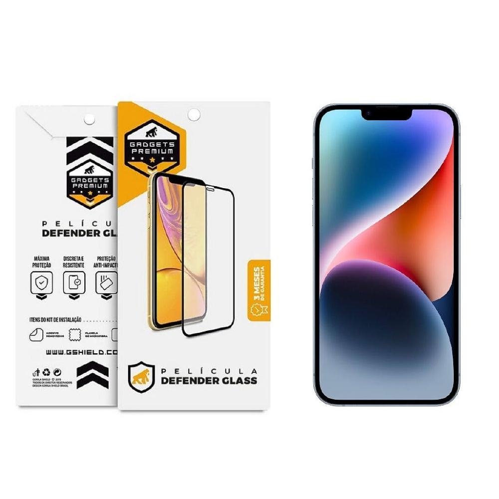 Pelicula para iPhone 14 - Defender Glass Preta - Gshield