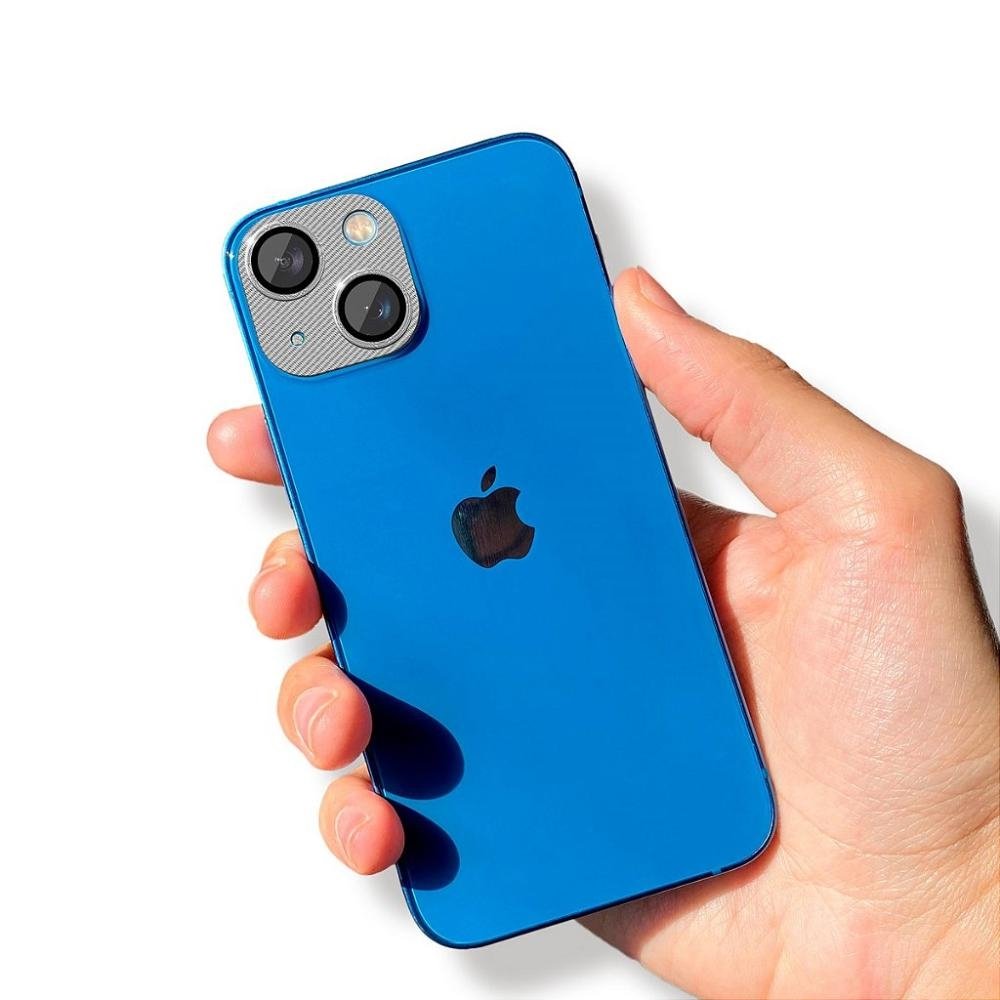 Protetor de lente de camera de aluminio para iPhone 14 Plus - Prata - Gshield