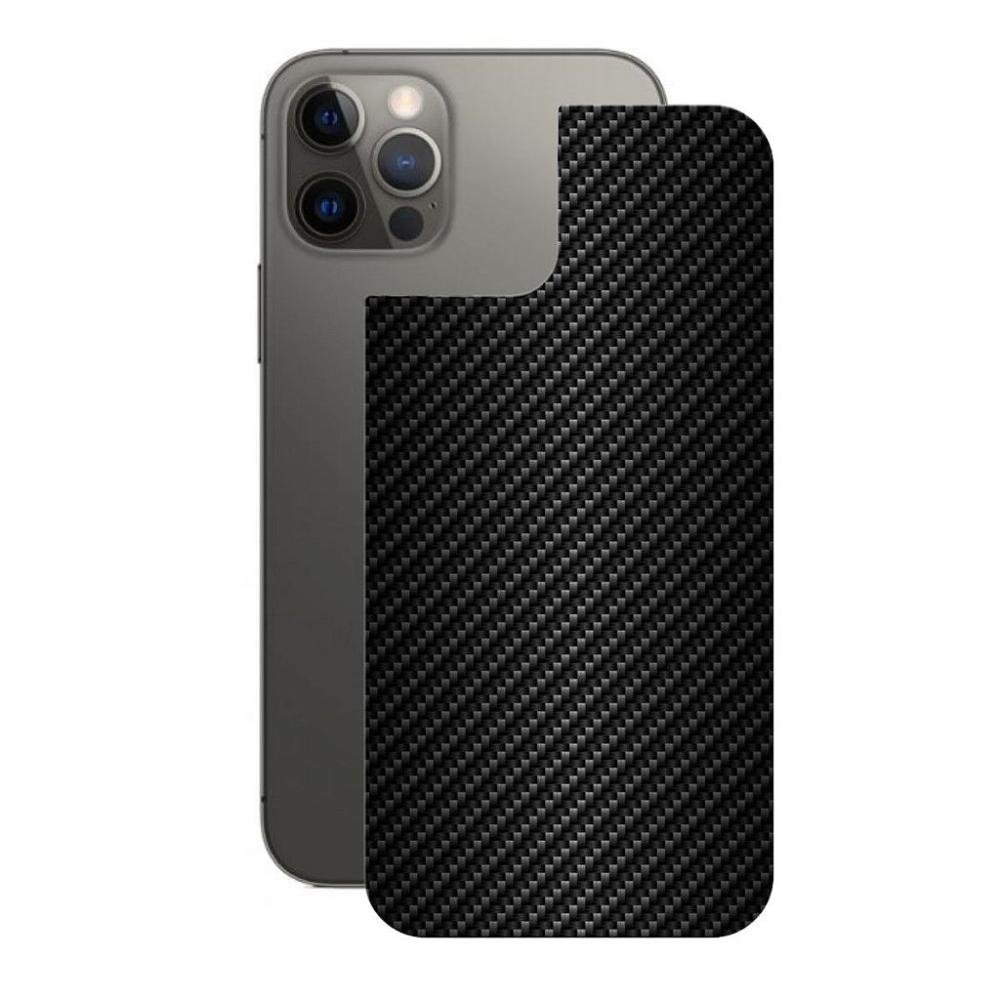 Pelicula iPhone 12 Pro-Traseira Fibra Carbono Preta-Gshield