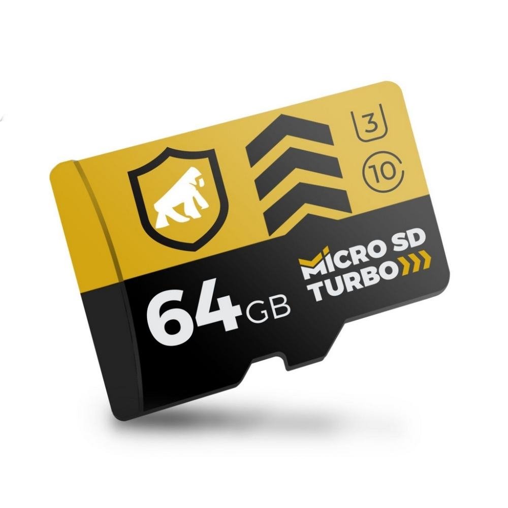 Cartao de Memoria Turbo 64GB U3 + Adaptador Pendrive Nano Slim + Adaptador SD - Gorila Shi