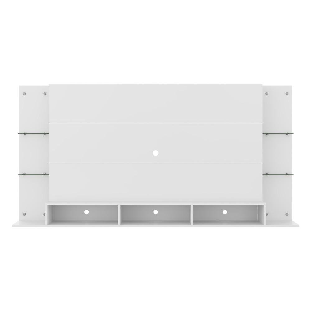 Painel para TV ate 65 polegadas com prateleiras de vidro Braga Plus Multimoveis Preto