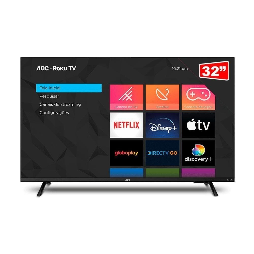 Imagem Smart Tv Aoc Roku Dled 32" Hd S5135 3 Hdmi