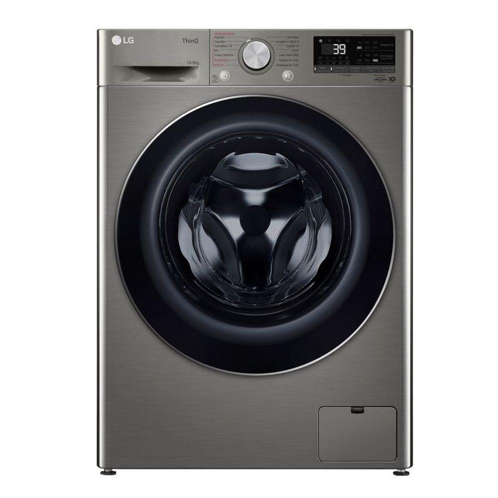 Lava e Seca Smart LG VC2 14kg Inox Look Com Inteligencia Artificial AI DD CV9014PC2 110V