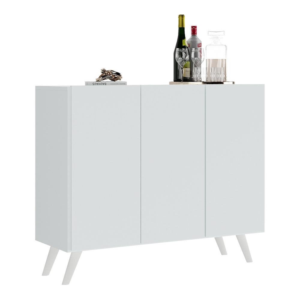 Aparador Buffet 3 Portas Retro Veneza Multimoveis MP1009 Branco