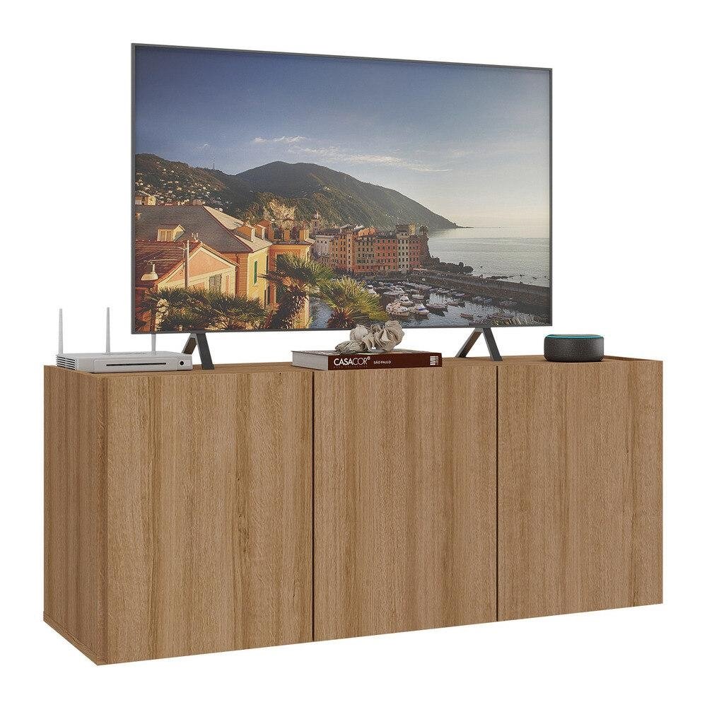 Rack para TV ate 32 Polegadas com 3 Portas Suspenso Multimoveis MP1066