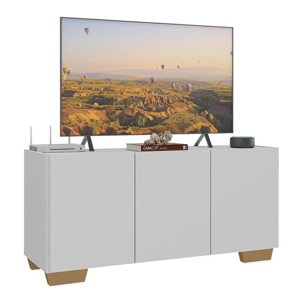 Rack para TV ate 32 Polegadas com 3 Portas Multimoveis MP1068