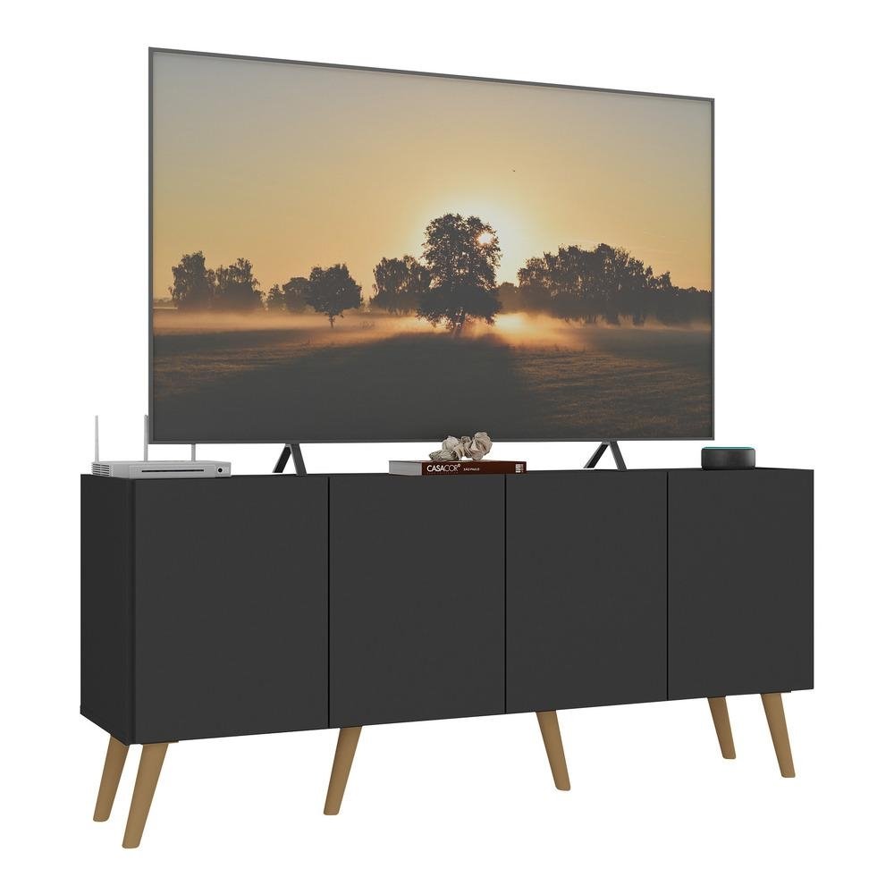 Rack Retro para TV ate 50 Polegadas com 4 Portas Multimoveis MP1071