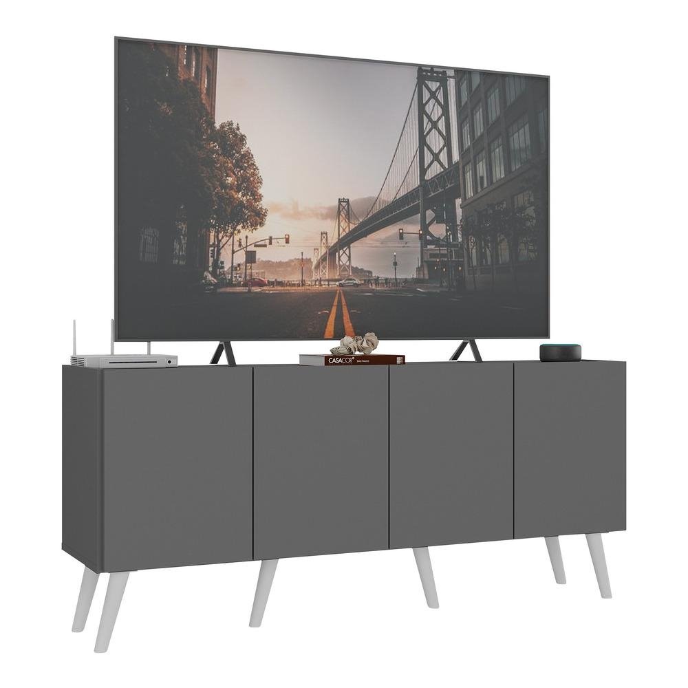 Rack Retro para TV ate 50 Polegadas com 4 Portas Multimoveis MP1071