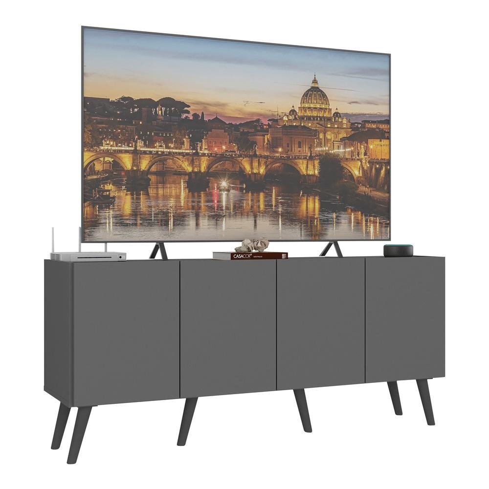 Rack Retro para TV ate 50 Polegadas com 4 Portas Multimoveis MP1071