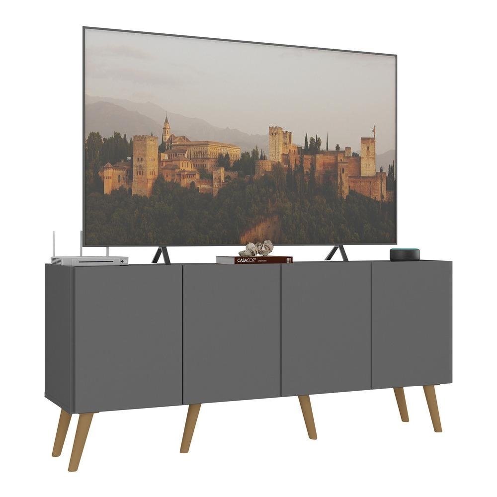 Rack Retro para TV ate 50 Polegadas com 4 Portas Multimoveis MP1071