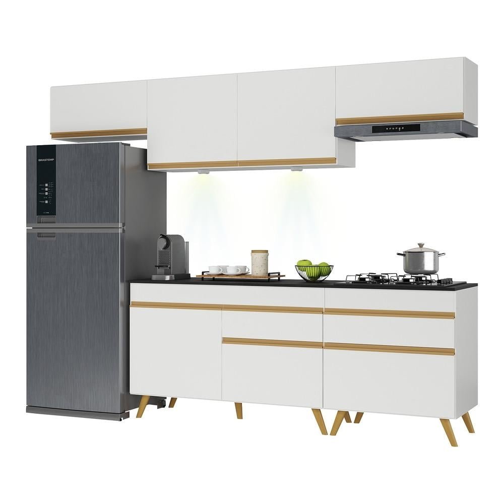 Cozinha Completa 5 pecas com Leds MP2032 Veneza Up Multimoveis Branca