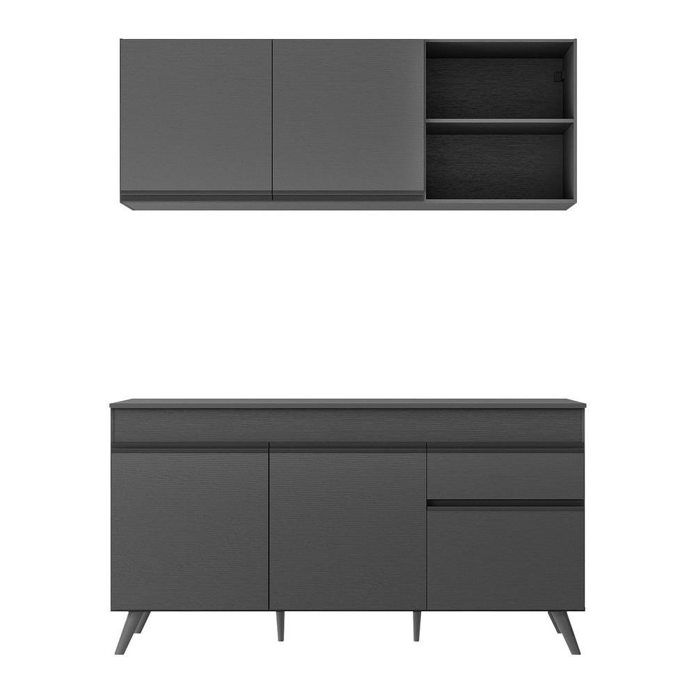 Armario de Cozinha Compacta Veneza Multimoveis MP2079.895 Preto
