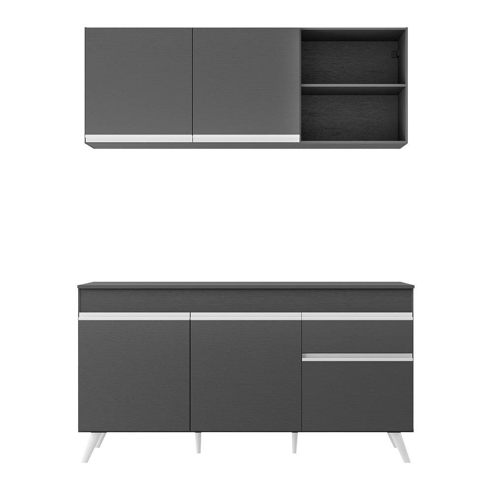 Armario de Cozinha Compacta Veneza Multimoveis MP2079.898 Preto