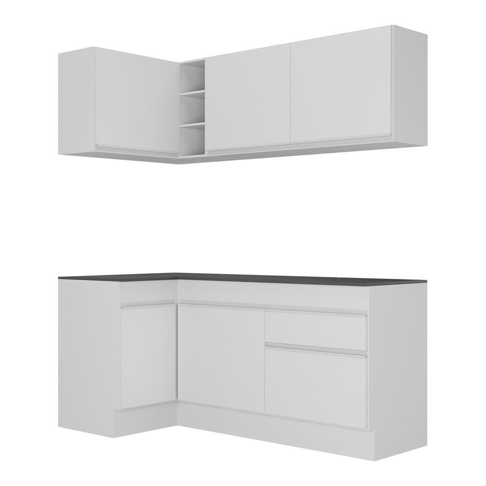 Armario de Cozinha Compacta de Canto com Rodape Veneza Multimoveis MP2092.891 Branco
