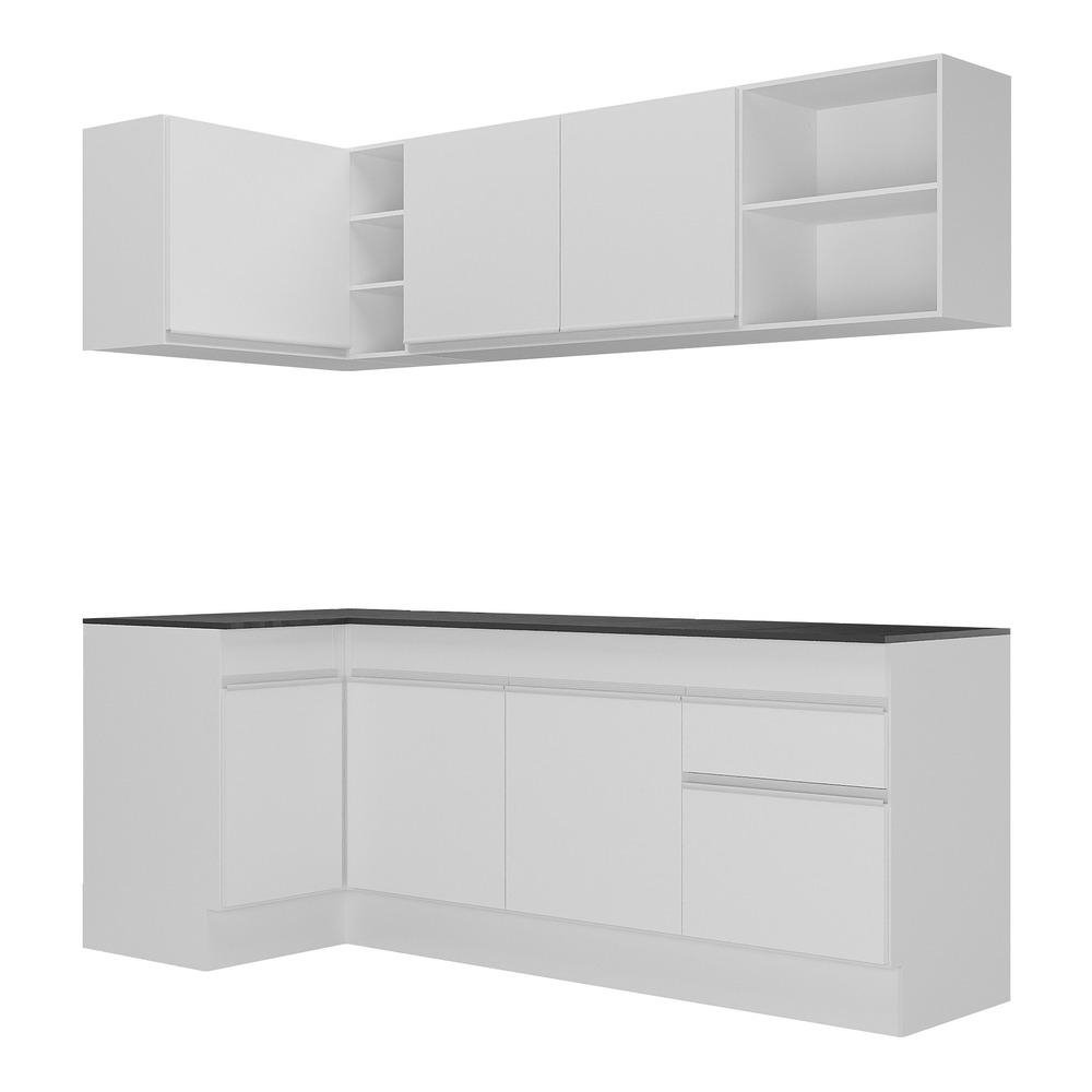 Armario de Cozinha Compacta de Canto com Rodape Veneza Multimoveis MP2093.891 Branco