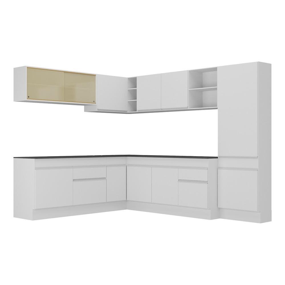 Armario de Cozinha Completa de Canto com Rodape Veneza Multimoveis MP2100.891 Branco