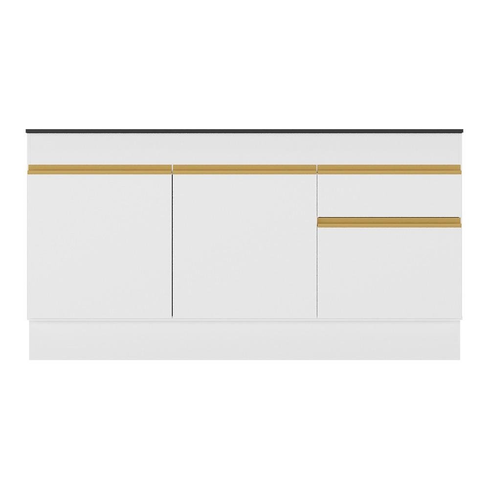 Balcao Cozinha com Rodape Gabinete Pia 150 cm 3 Portas 1 Gaveta Veneza GW Multimoveis MP21
