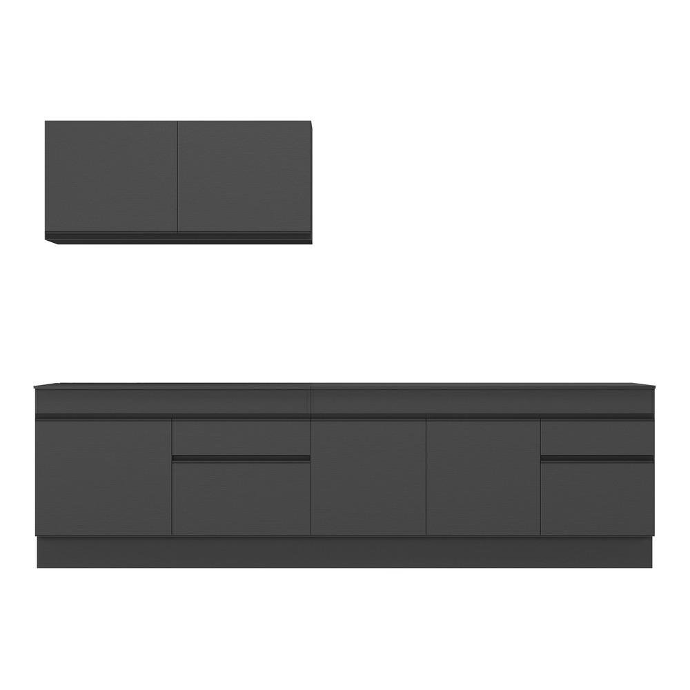 Armario de Cozinha Compacta com Rodape Veneza Multimoveis MP2111.895 Preto