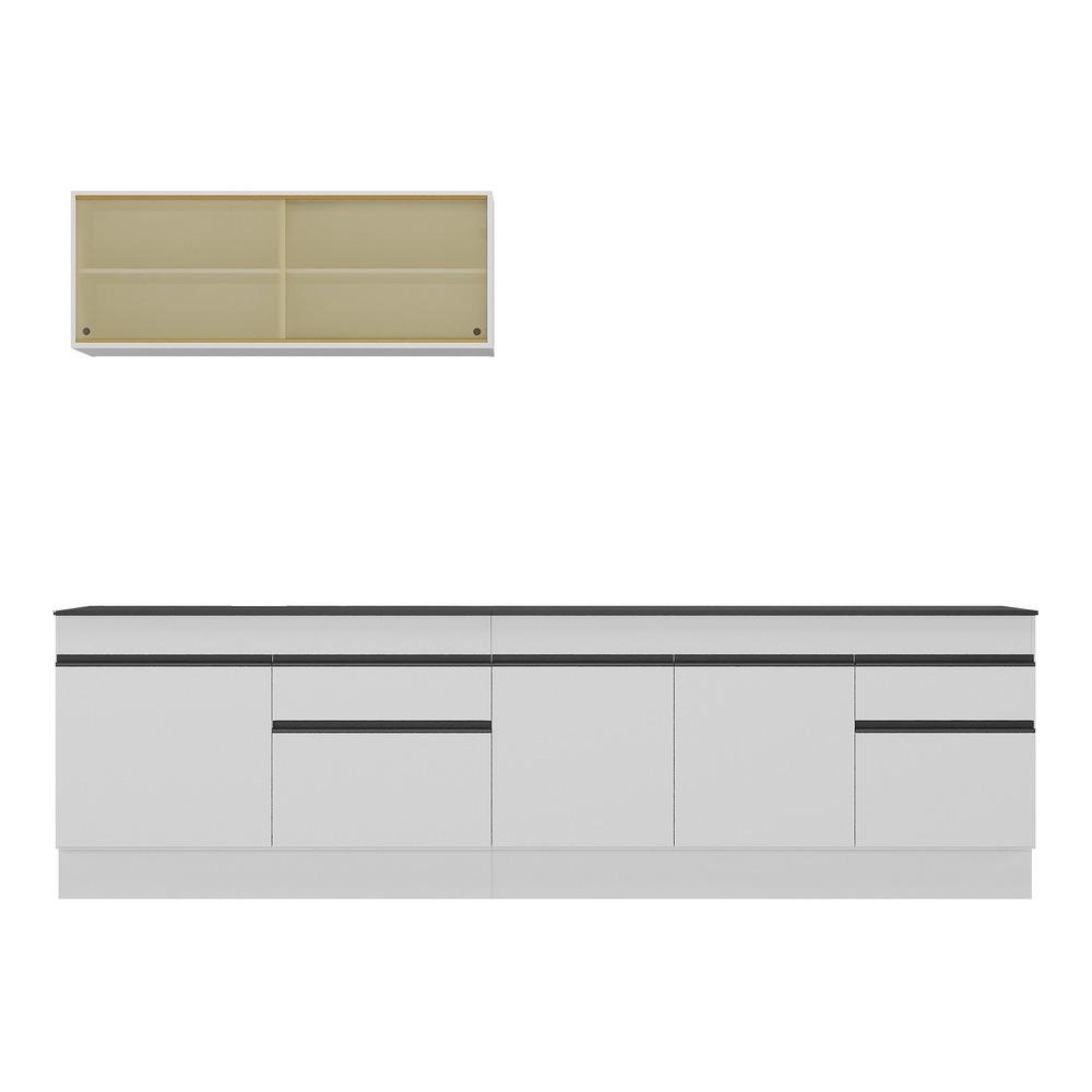 Armario de Cozinha Compacta com Rodape Veneza Multimoveis MP2112.964 Branco/Preto