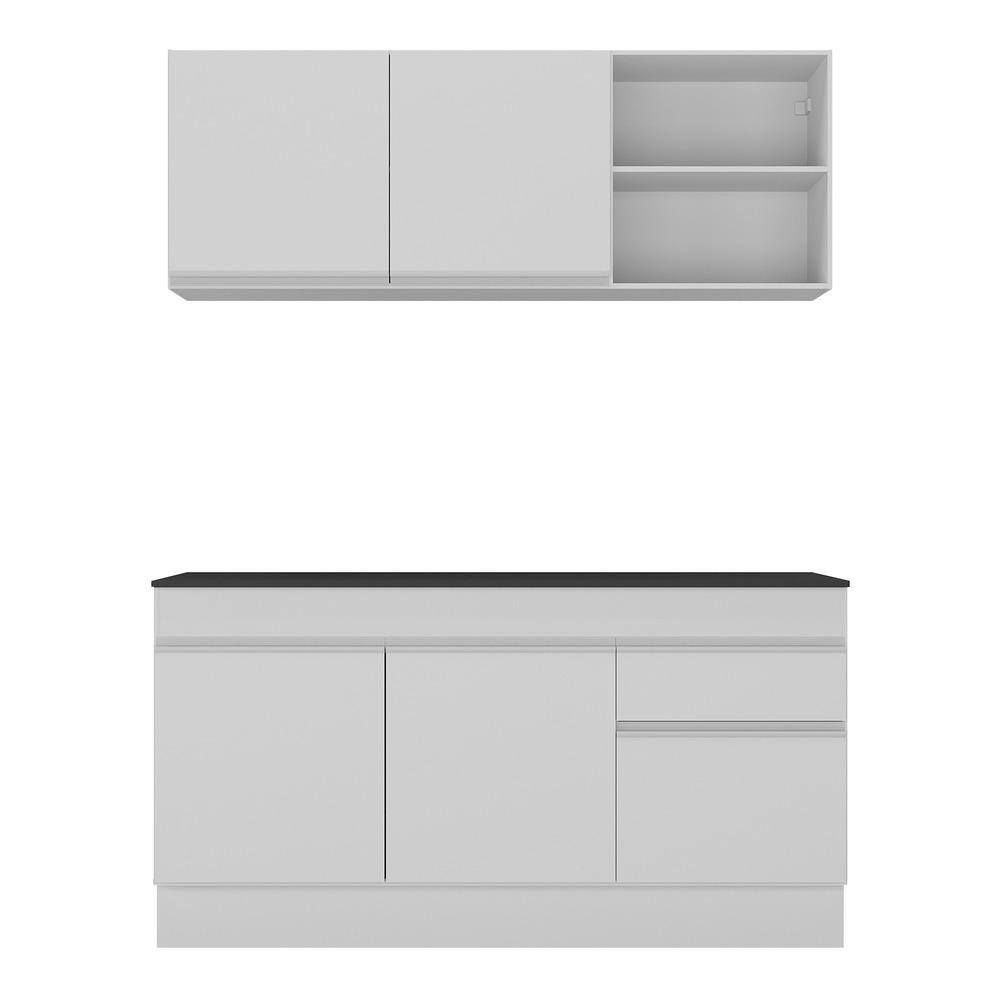 Armario de Cozinha Compacta com Rodape Veneza Multimoveis MP2114.891 Branco