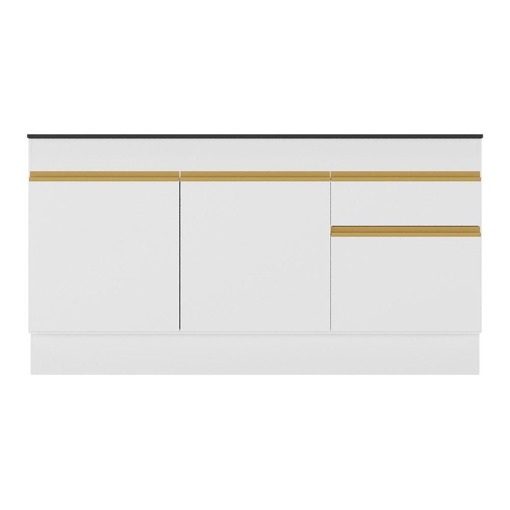 Balcao Cozinha com Rodape Gabinete Pia 150 cm 3 Portas 1 Gaveta Veneza GW Multimoveis MP21