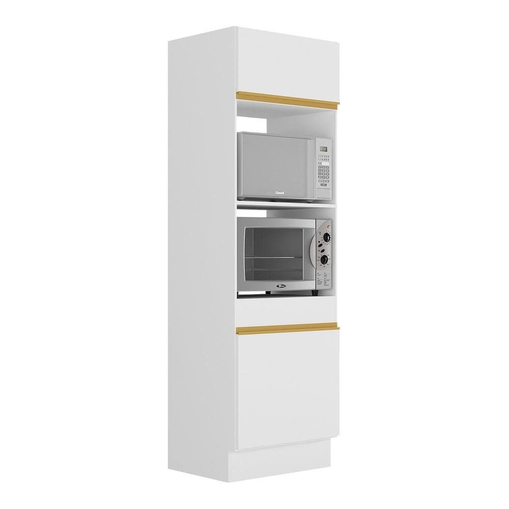 Paneleiro com Rodape 2 Portas para Forno e Microondas Veneza GW Multimoveis MP2116 Branco