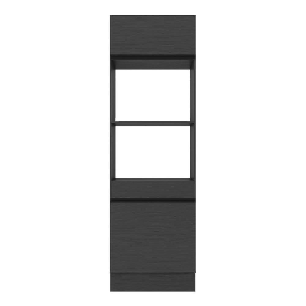 Paneleiro com Rodape 2 Portas para Forno e Microondas Veneza Multimoveis MP2116.895 Preto