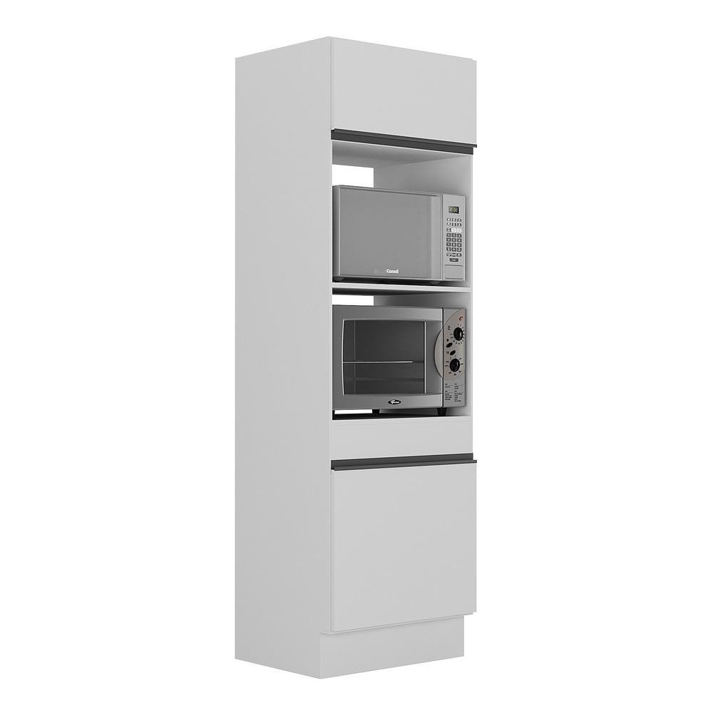 Paneleiro com Rodape 2 Portas para Forno e Microondas Veneza Multimoveis MP2116.964 Branco