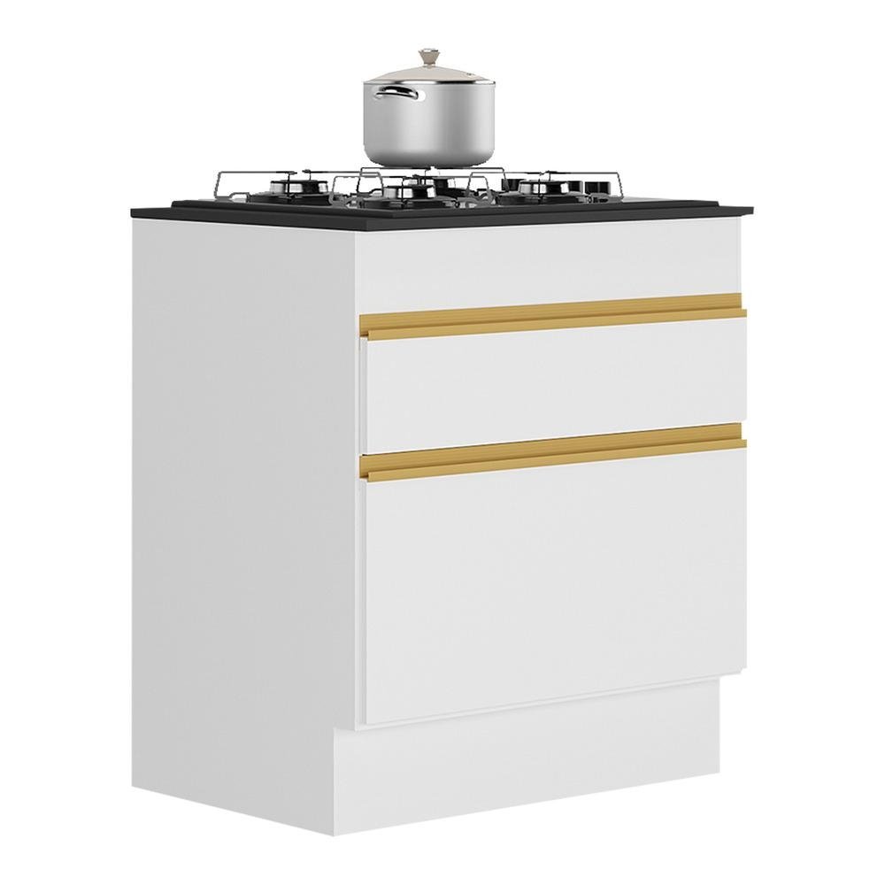 Balcao Cozinha com Rodape para Cooktop 70 cm 1 Porta 1 Gaveta Veneza GW Multimoveis MP2118