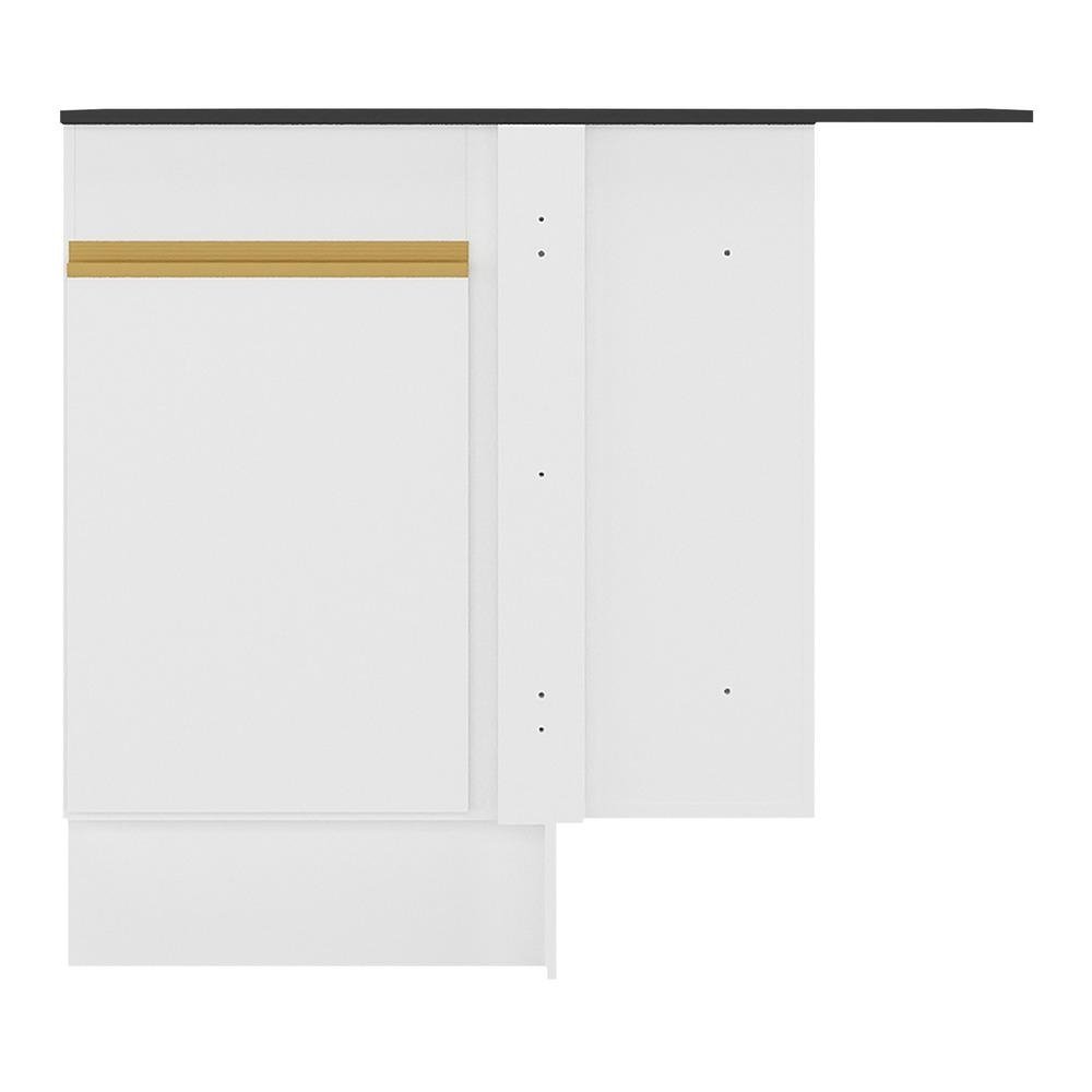 Balcao Cozinha com Rodape de Canto 1 Porta Veneza GW Multimoveis MP2120 Branco
