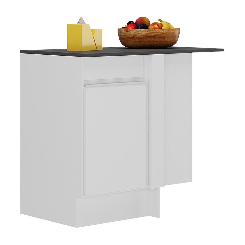 Balcao Cozinha com Rodape de Canto 1 Porta Veneza Multimoveis MP2120.891 Branco
