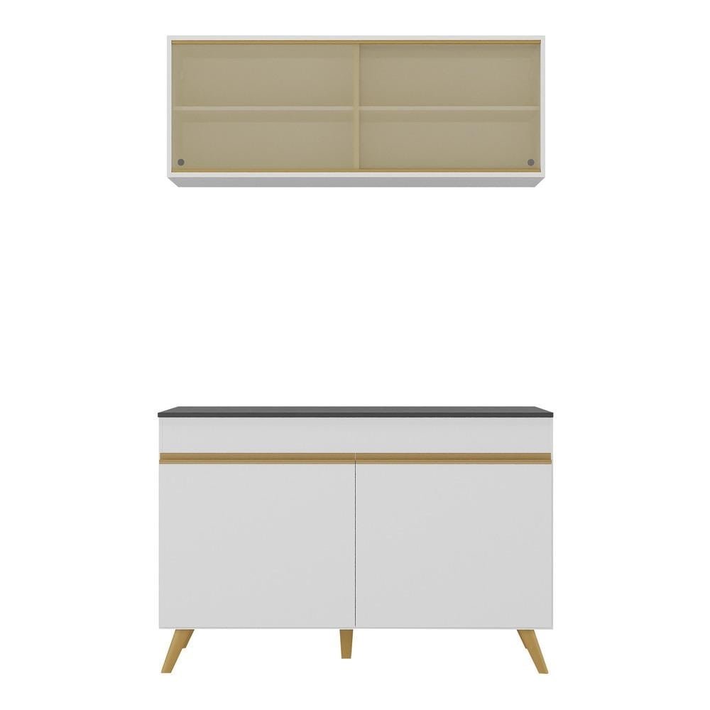 Armário de Cozinha Compacta 2 peças Veneza Multimóveis MP2140.156 Branco