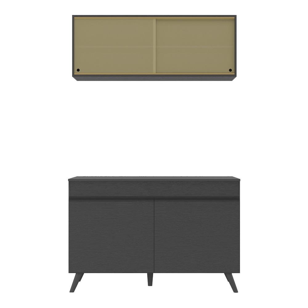 Armario de Cozinha Compacta 2 pecas Veneza Multimoveis MP2140.895 Preto