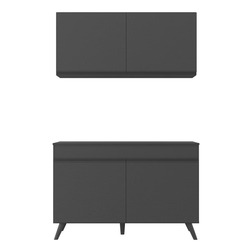 Armario de Cozinha Compacta 2 pecas Veneza Multimoveis MP2141.895 Preto