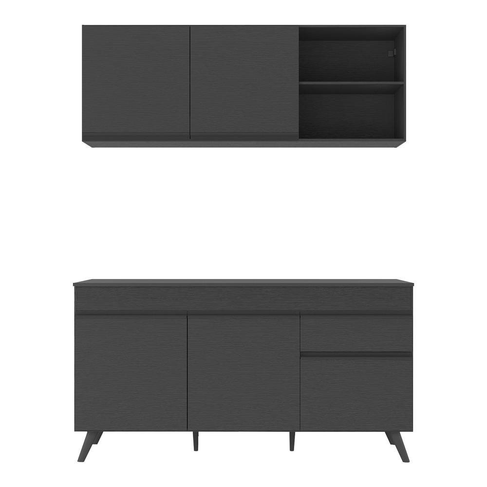 Armario de Cozinha Compacta Veneza Multimoveis MP2142.895 Preto