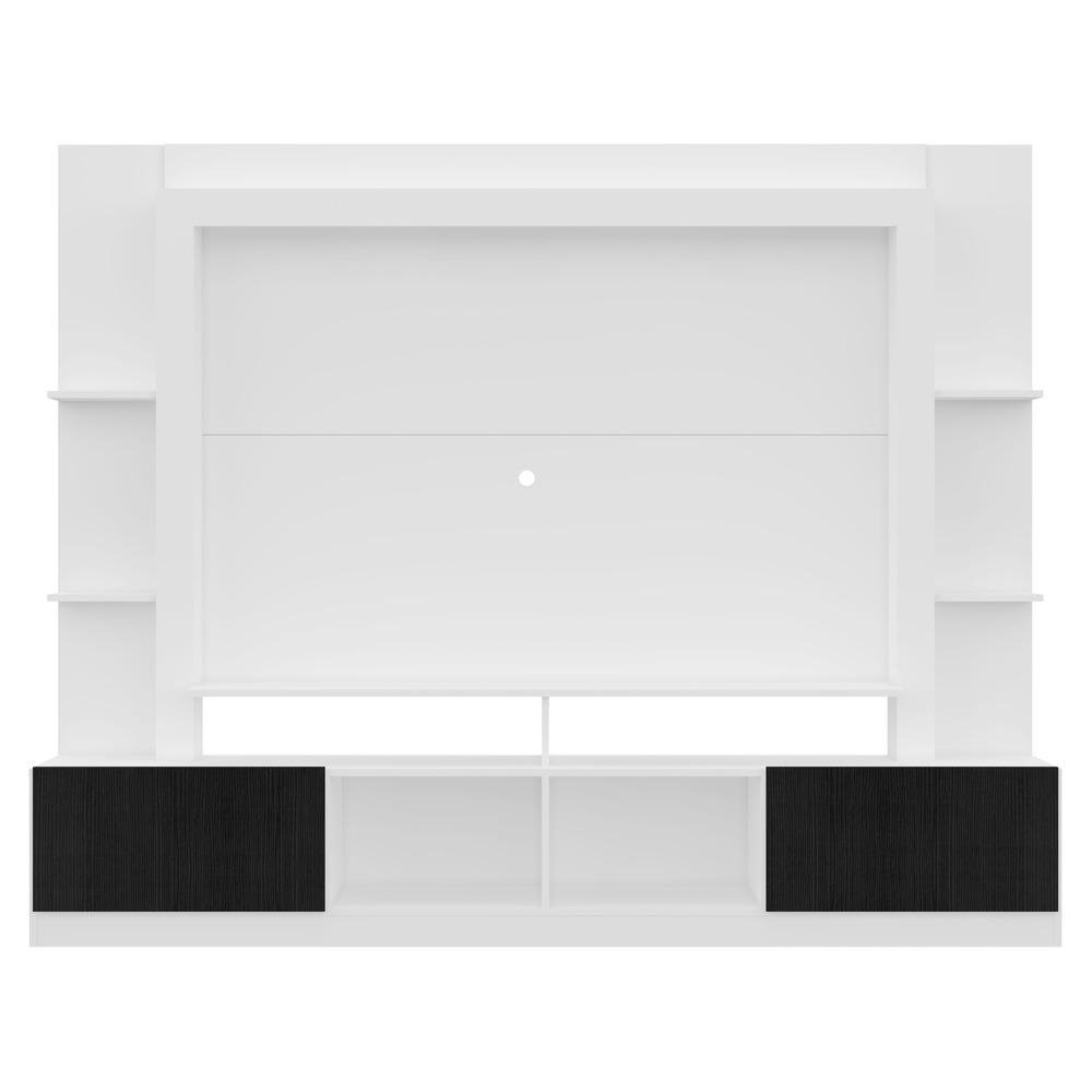 Estante Rack com Painel e Suporte TV 65" Moscou Multimoveis Branco/Preto