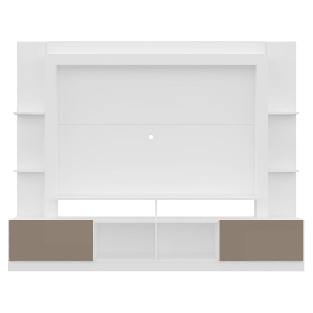 Estante Rack com Painel e Suporte TV 65" Moscou Multimoveis Branco/Lacca Fume